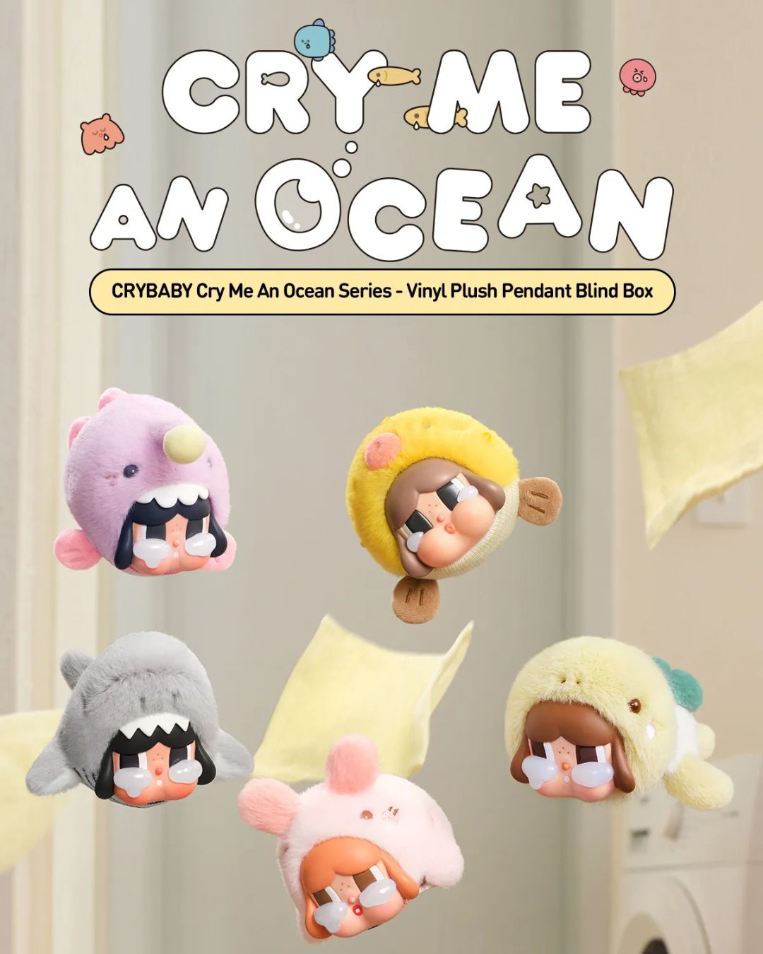 POP MART CRYBABY Cry Me An Ocean Series- Vinyl Plush Pendant Blind Box